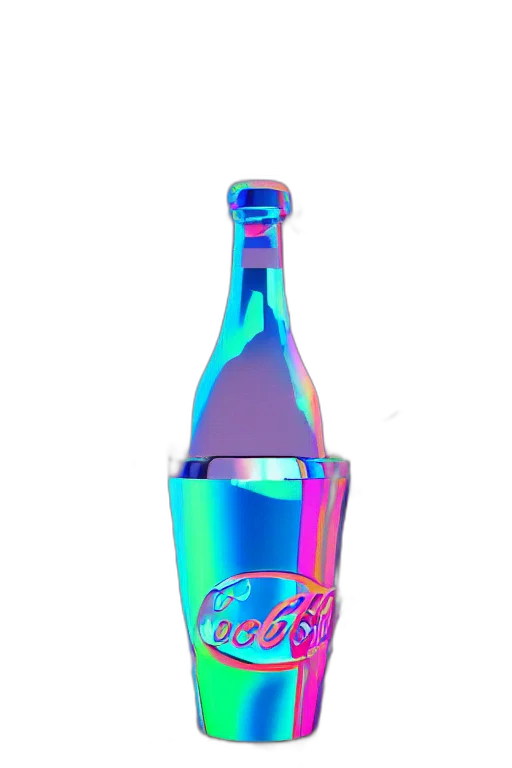 bottle, food, crown, weapon, vaporwave, 3d render, photorealistic, pixel art transparent PNG cut-out