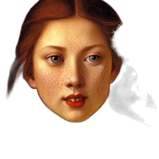 face, mask, crown, hair, photorealistic, oil painting, fantasy art, pixel art transparent PNG cut-out