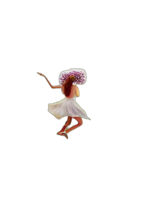 hat, dress, hair, flower transparent PNG cut-out