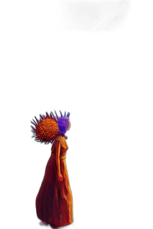 crown, flower, staff, hair transparent PNG cut-out