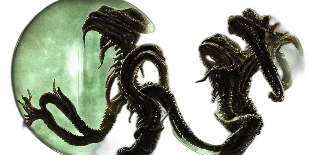 creature, concept art, 3d render, outer space transparent PNG cut-out