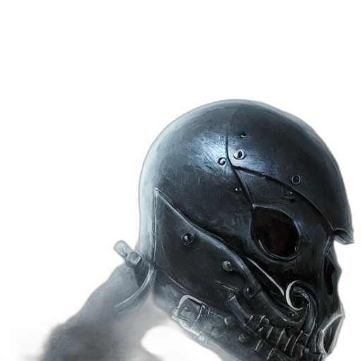 mask, face, robot, weapon, concept art, cyberpunk, photorealistic, 3d render transparent PNG cut-out