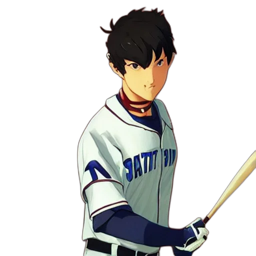 staff, anime, cartoon, concept art, pixel art, blue, confident, teenage transparent PNG cut-out