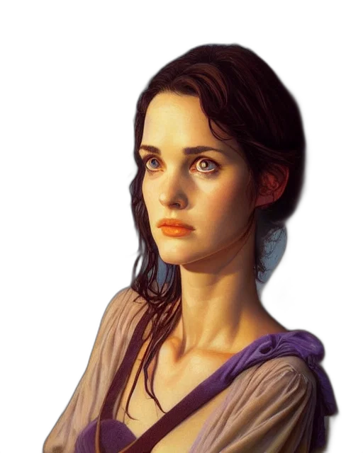 face, jewelry, dress, staff, photorealistic, oil painting, fantasy art, concept art transparent PNG cut-out