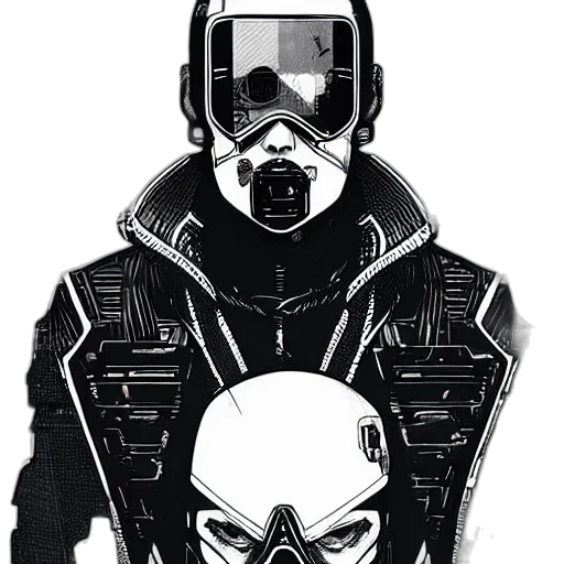 mask, jacket, robot, face transparent PNG cut-out
