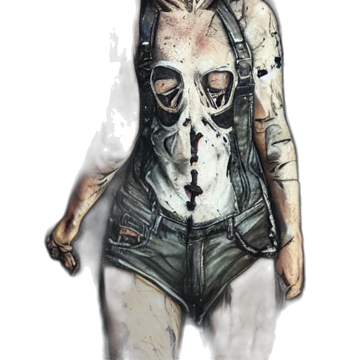 jacket, mask, dress, face, concept art, comic book art, fantasy art, watercolor transparent PNG cut-out