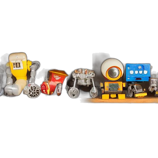 robot, jewelry, 3d render, dusty transparent PNG cut-out