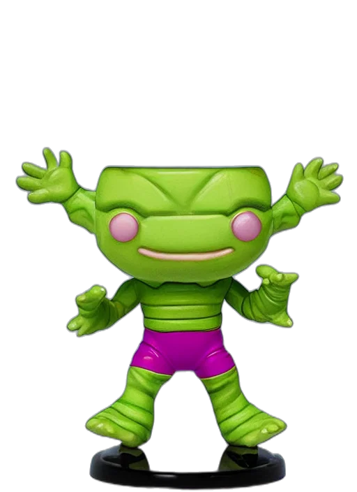 creature, staff, 3d render, concept art, funko, pop, figure, bubblebass transparent PNG cut-out