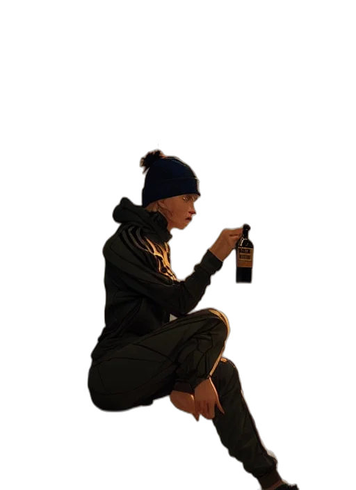 staff, jacket, weapon, hat transparent PNG cut-out