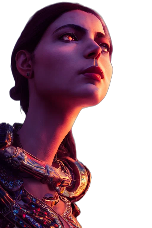 face, jewelry, crown, staff transparent PNG cut-out