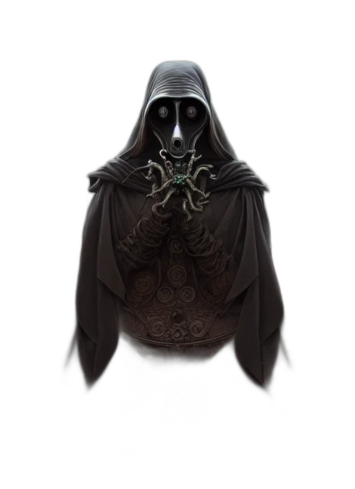 mask, jacket, jewelry, staff transparent PNG cut-out