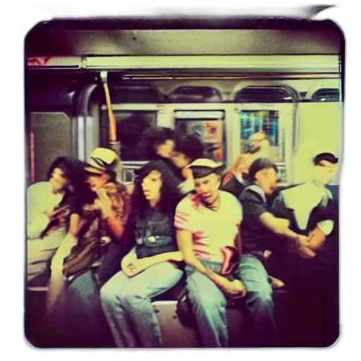 staff, photorealistic, zombie, monkeys, subway, new, york, polaroid transparent PNG cut-out