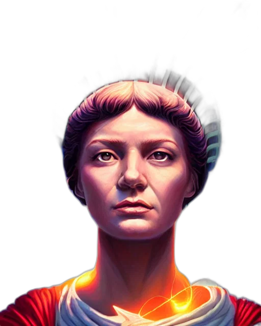 face, crown, staff, robot transparent PNG cut-out