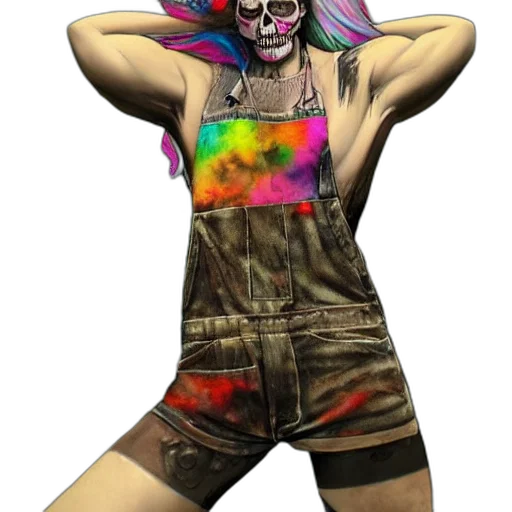 dress, mask, concept art, watercolor, cyberpunk, comic book art, colorful, full transparent PNG cut-out