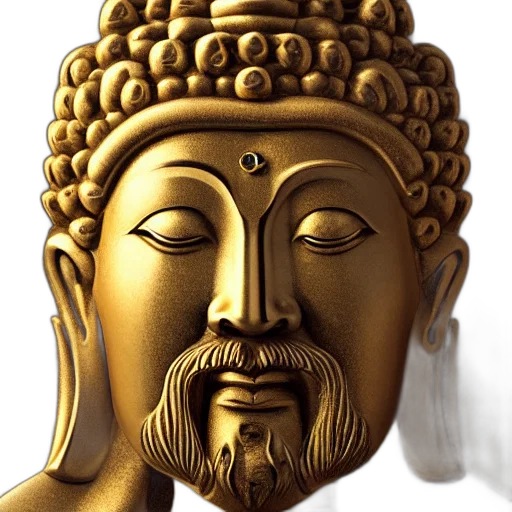 mask, face, crown, staff, photorealistic, 3d render, concept art, golden transparent PNG cut-out