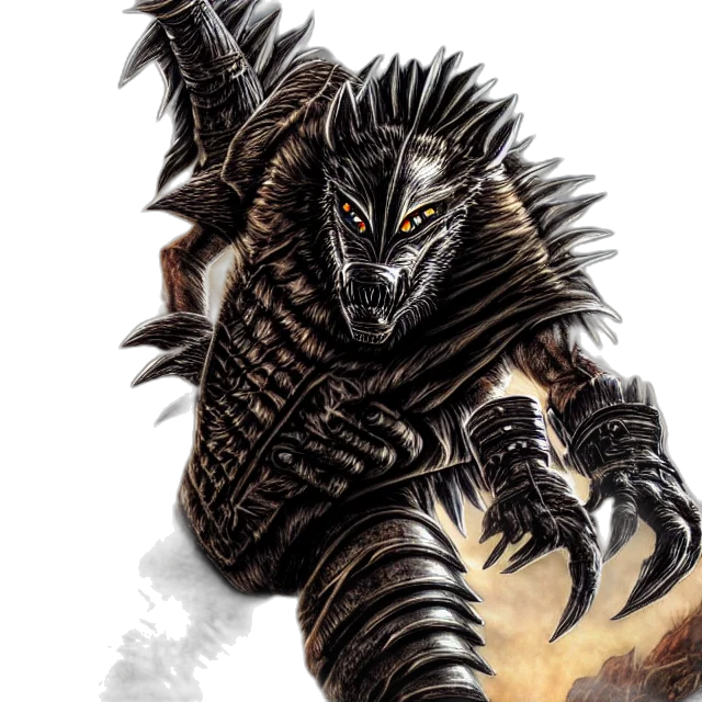 dragon, creature, animal, fantasy art, concept art, comic book art, photorealistic, armoured transparent PNG cut-out