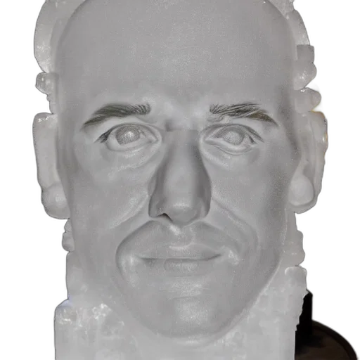 face, mask, crown, robot, 3d render, photorealistic, concept art, ice transparent PNG cut-out