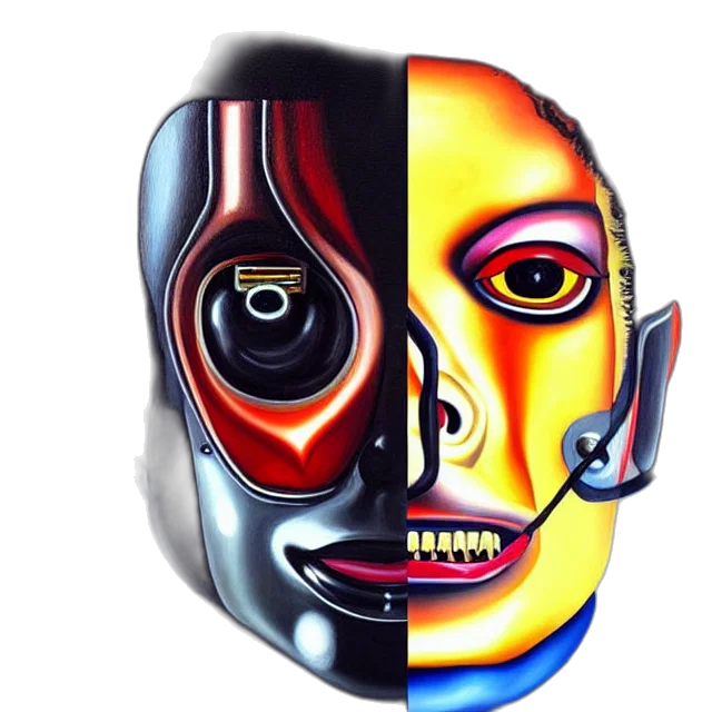 mask, face, robot, photorealistic, concept art, 3d render, cyberpunk, beautiful transparent PNG cut-out