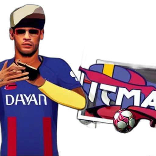 concept art, cartoon, neymar, gta transparent PNG cut-out