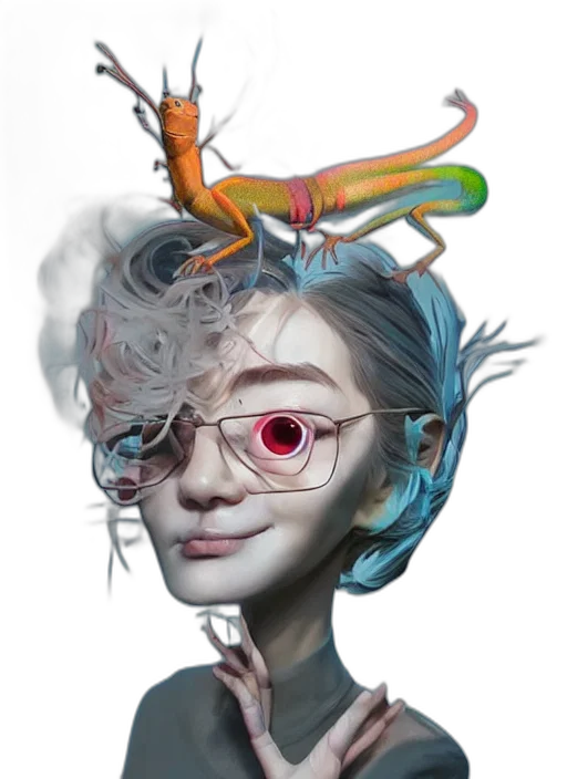 mask, crown, face, creature, concept art, fantasy art, cyberpunk, photorealistic transparent PNG cut-out