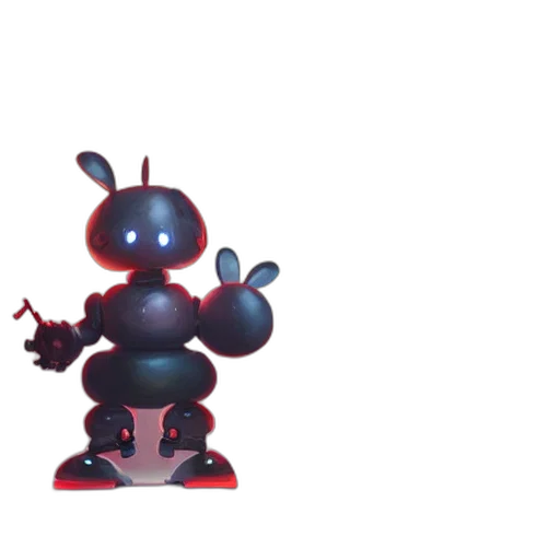 robot, creature, staff, 3d render transparent PNG cut-out