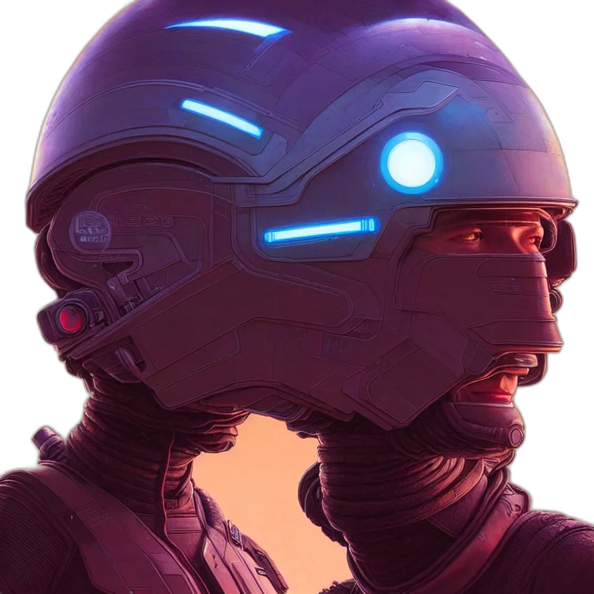 robot, mask, face, jacket transparent PNG cut-out