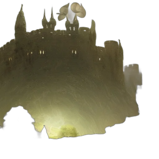 crown, dragon, mask, building, concept art, fantasy art, 3d render, watercolor transparent PNG cut-out