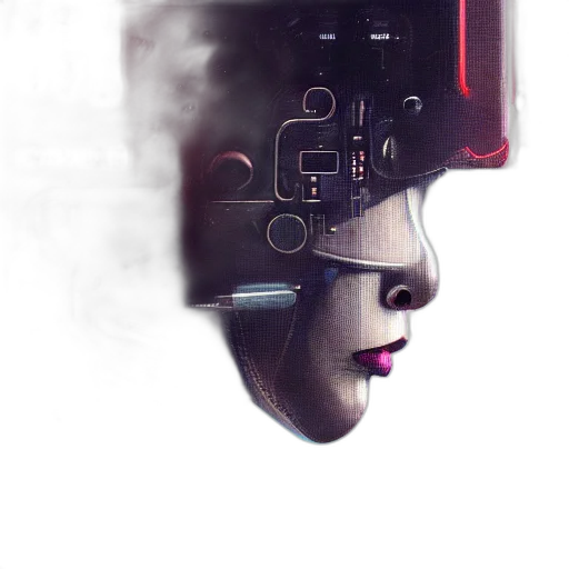 mask, robot, face, hat, cyberpunk, concept art, photorealistic, comic book art transparent PNG cut-out