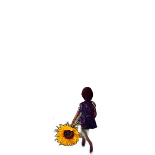 flower, umbrella, staff, dress, pixel art, concept art, 3d render, anime transparent PNG cut-out