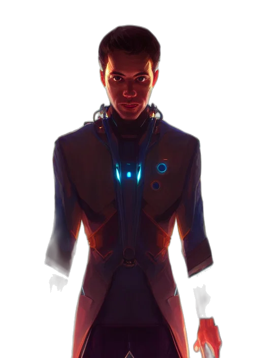 jacket, robot, staff, face transparent PNG cut-out