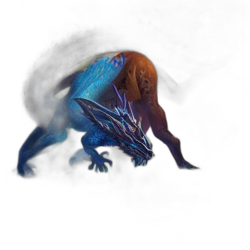 dragon, creature, animal, staff, concept art, fantasy art, watercolor, pixel art transparent PNG cut-out