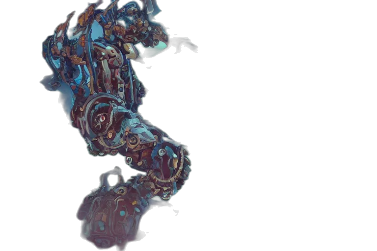 robot, weapon, sword, dragon, concept art, fantasy art, 3d render, cyberpunk transparent PNG cut-out