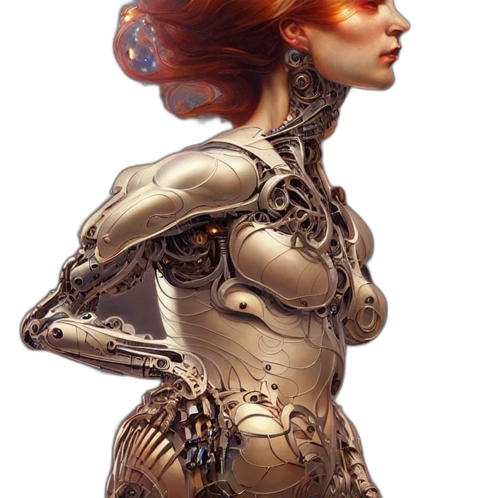 robot, dress, jewelry, face transparent PNG cut-out