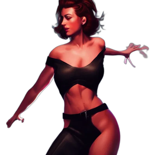 dress, concept art, comic book art, fantasy art, photorealistic, neon lights, fire, dark transparent PNG cut-out