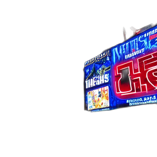 3d render, neon lights, big, sega transparent PNG cut-out