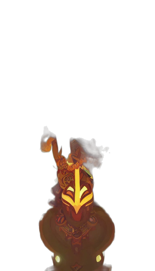 mask, crown, dragon, staff transparent PNG cut-out
