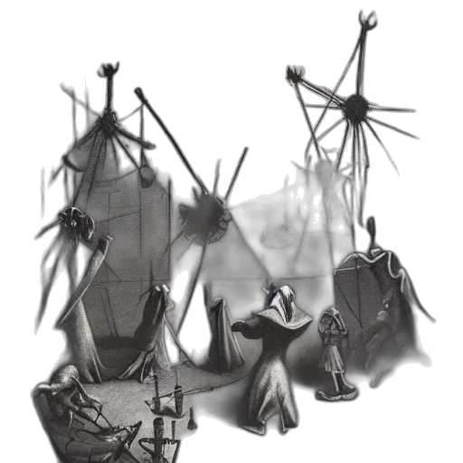 umbrella, crown, mask, weapon, concept art, 3d render, fantasy art, photorealistic transparent PNG cut-out