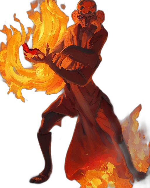 staff, jacket, concept art, fantasy art, pixel art, comic book art, fire, red transparent PNG cut-out