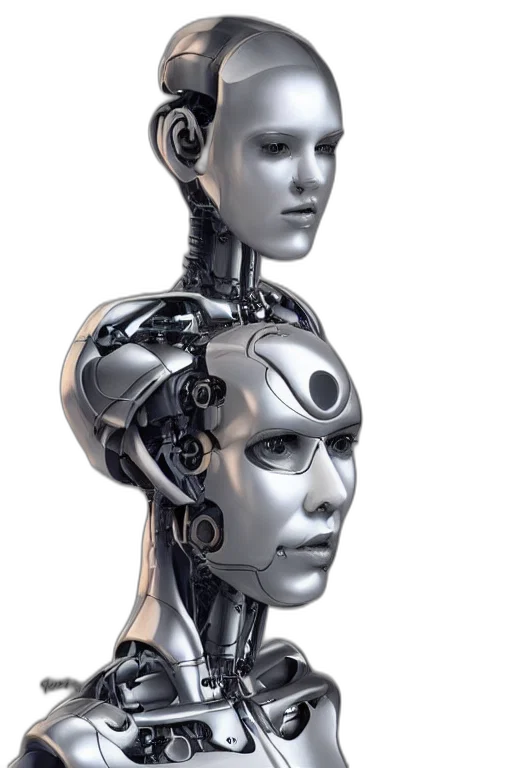 robot, face, jewelry, 3d render, concept art, cyberpunk, photorealistic, human transparent PNG cut-out