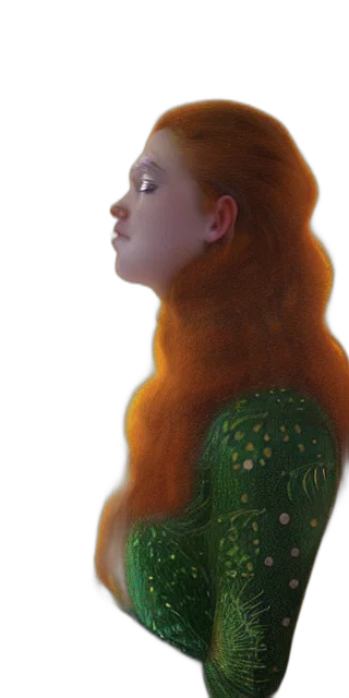 dress, hair, crown, face, photorealistic, 3d render, fantasy art, oil painting transparent PNG cut-out
