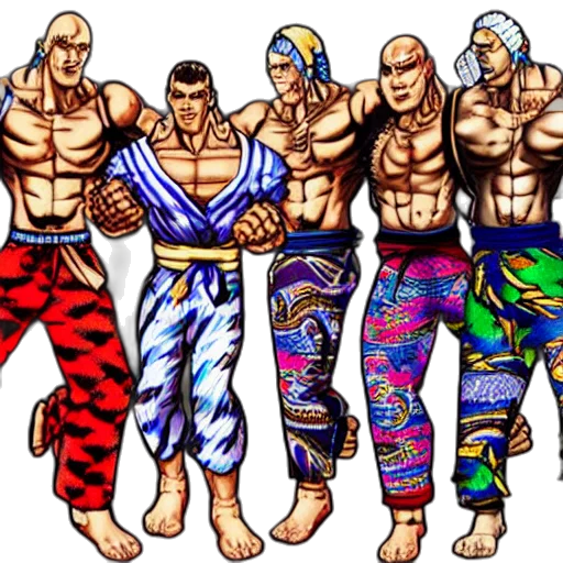 concept art, comic book art, pixel art, fantasy art, zubaz, street, fighter transparent PNG cut-out