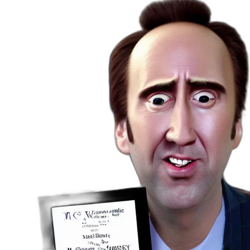 face, cartoon, photorealistic, mike, monster, inc, nic, cage transparent PNG cut-out
