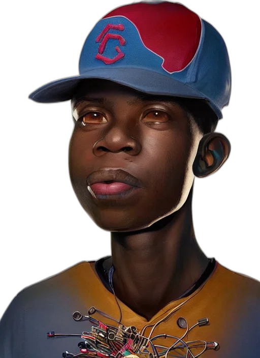 face, hat, photorealistic, concept art, 3d render, fantasy art, colourful, caricature transparent PNG cut-out