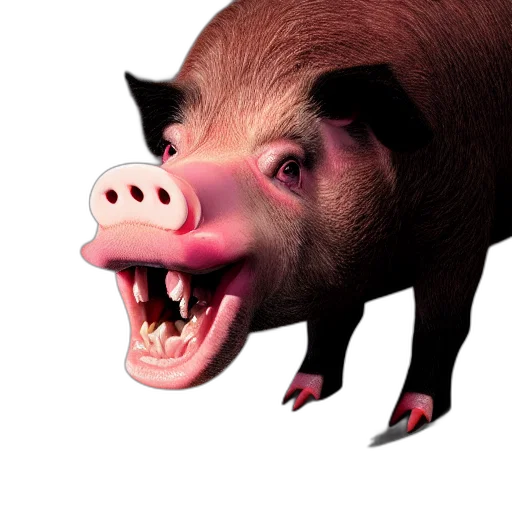 animal, creature, face, food, photorealistic, 3d render, concept art, hungry transparent PNG cut-out
