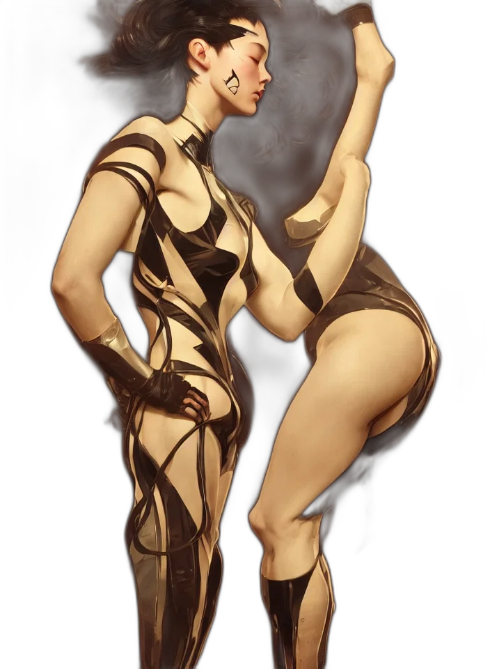 dress, staff, robot, concept art transparent PNG cut-out