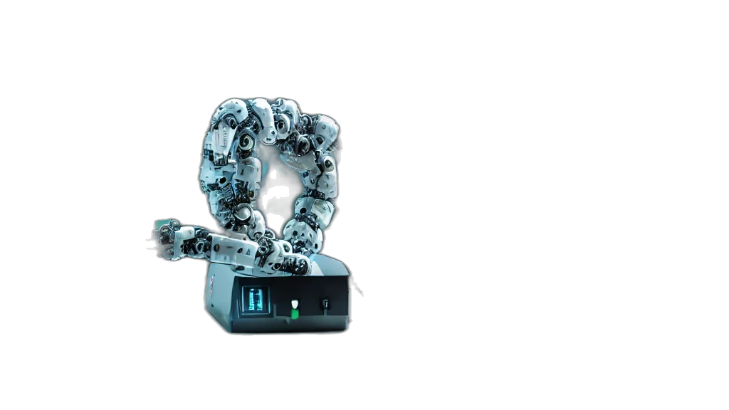 robot, 3d render, cyberpunk, concept art transparent PNG cut-out