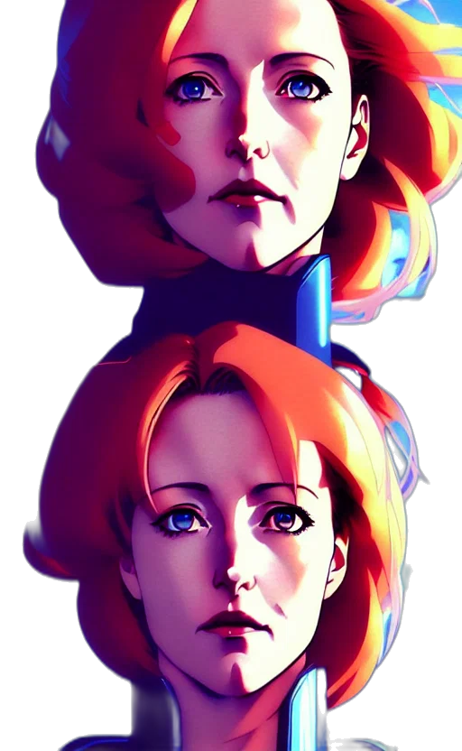 face, robot, concept art, comic book art, 3d render, pixel art, neon lights, outer space transparent PNG cut-out