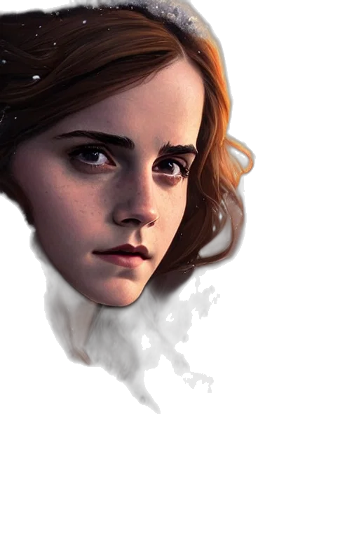 face, photorealistic, concept art, comic book art, watercolor, fire, neon lights, emma transparent PNG cut-out
