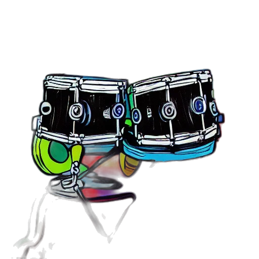 cartoon, concept art, 3d render, vaporwave, breakbeat, music, reimagined, painting transparent PNG cut-out