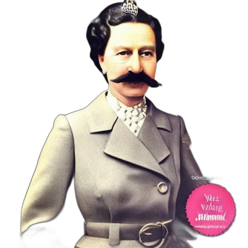 staff, 3d render, queen, england, hitler, mustache, magazine, cover transparent PNG cut-out